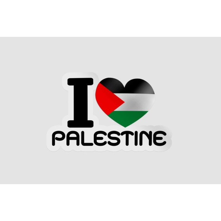 Heart And I Love Gaza Strip Flag Sticker - DecalsHouse