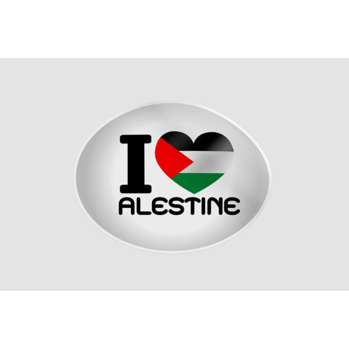 Heart And I Love Gaza Strip Flag Style 3 Sticker - DecalsHouse