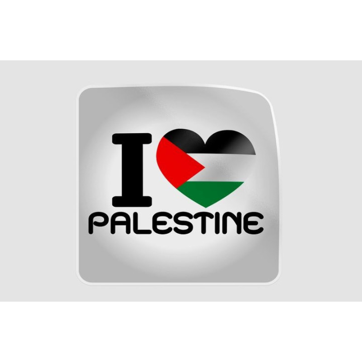 Heart And I Love Gaza Strip Flag Style 4 Sticker - DecalsHouse
