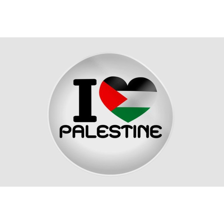 Heart And I Love Gaza Strip Flag Style 5 Sticker - DecalsHouse