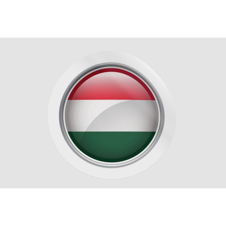Hungary Flag Bevel Style 2 - DecalsHouse