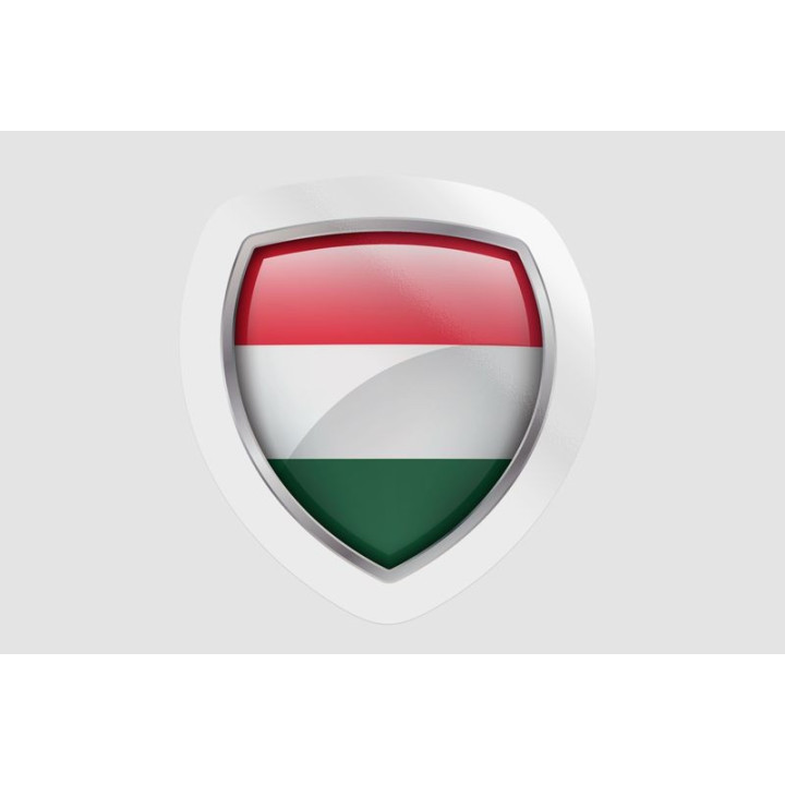 Hungary Flag Bevel Style 3 - DecalsHouse