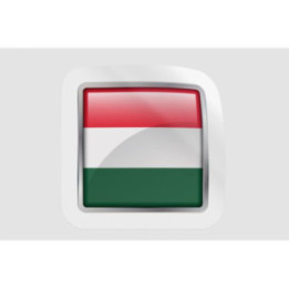 Hungary Flag Bevel Style 4 - DecalsHouse