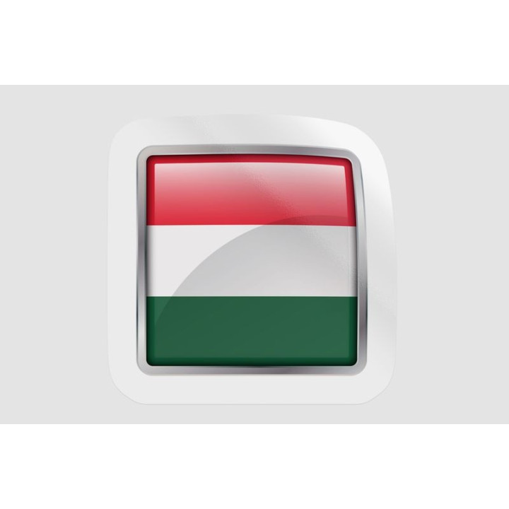 Hungary Flag Bevel Style 4 - DecalsHouse