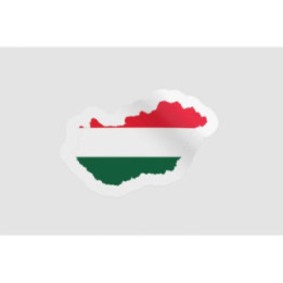 Hungary Map Flag Style 2 - DecalsHouse