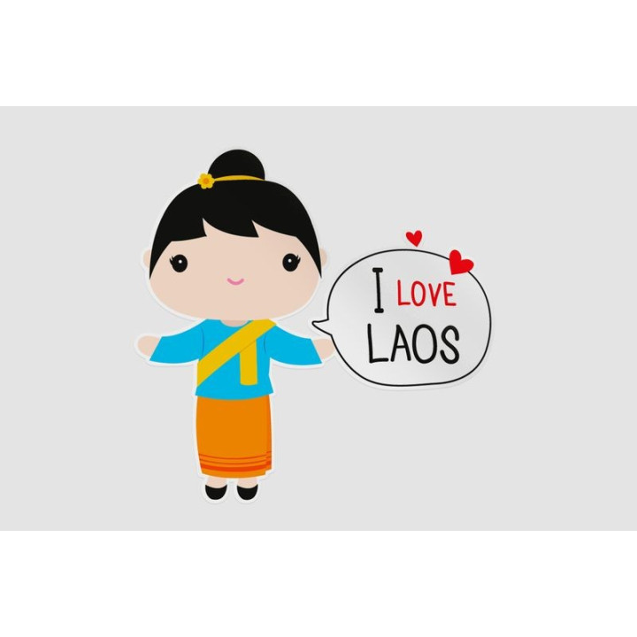 I Love Laos Sticker - DecalsHouse