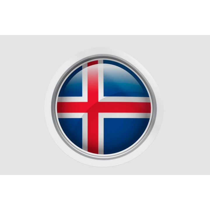 Iceland Flag Bevel Style 2 - DecalsHouse