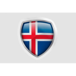 Iceland Flag Bevel Style 3 - DecalsHouse