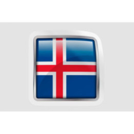 Iceland Flag Bevel Style 4 - DecalsHouse