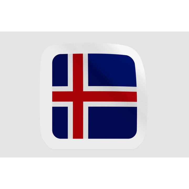 Iceland Flag Icon Style 5 - DecalsHouse
