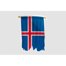 Iceland Flag Pennant Style 2 - DecalsHouse