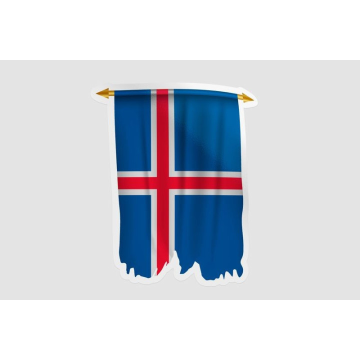 Iceland Flag Pennant Style 2 - DecalsHouse