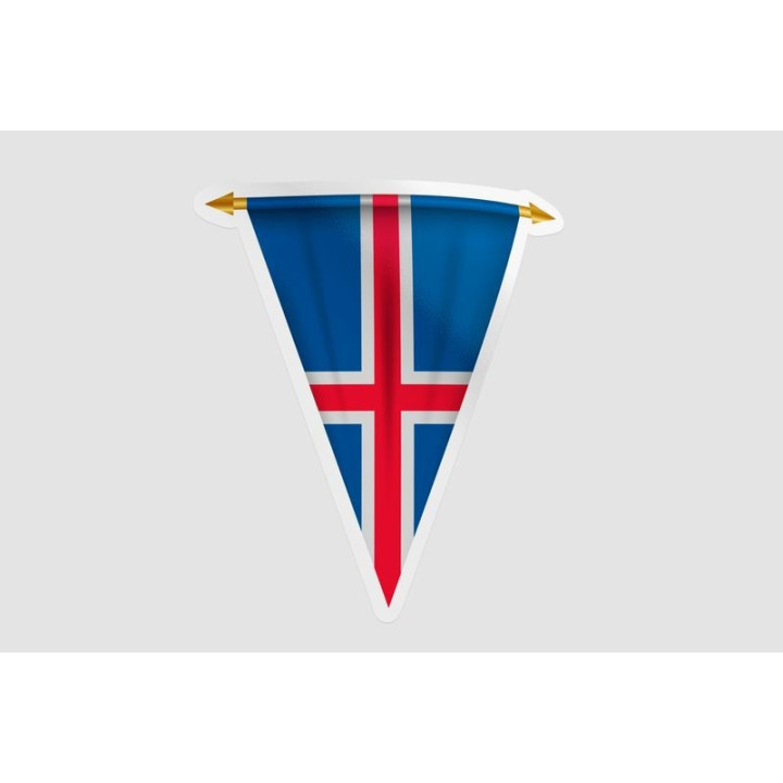 Iceland Flag Pennant Style 3 - DecalsHouse