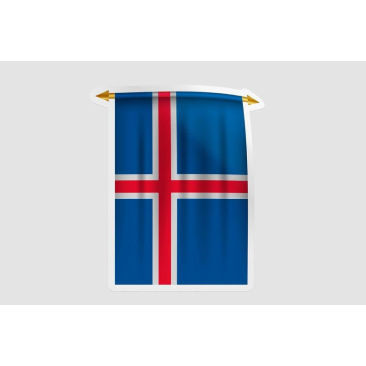 Iceland Flag Pennant Style 5 - DecalsHouse