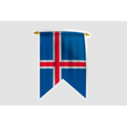 Iceland Flag Pennant Style 7 - DecalsHouse