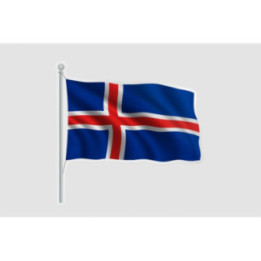 Iceland Flag Pole Style 3 - DecalsHouse