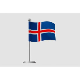 Iceland Flag Pole - DecalsHouse