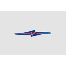 Iceland Flag Ribbon Style 3 - DecalsHouse
