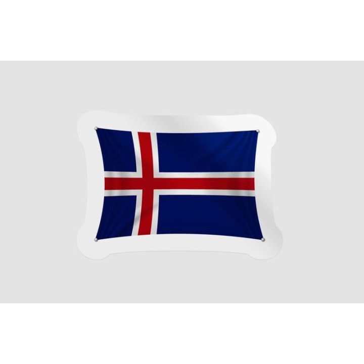 Iceland Flag Style 14 - DecalsHouse