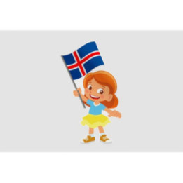 Iceland Girl Flag Style 4 - DecalsHouse