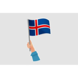Iceland Hand Flag Style 2 - DecalsHouse