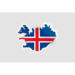 Iceland Map Flag Style 4 - DecalsHouse