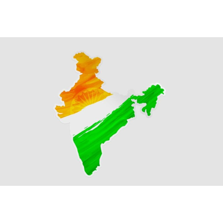 India Flag Map Style 2 - DecalsHouse