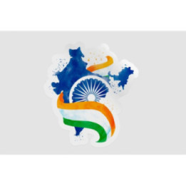 India Map Flag Watercolor - DecalsHouse