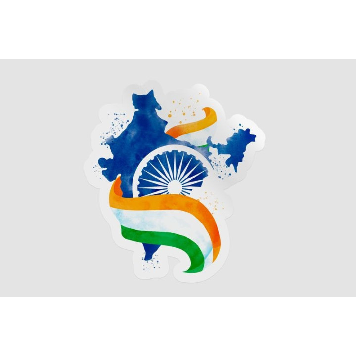 India Map Flag Watercolor - DecalsHouse