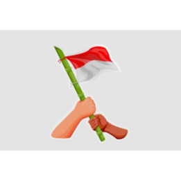 Indonesia Hand Flag Style 3 - DecalsHouse