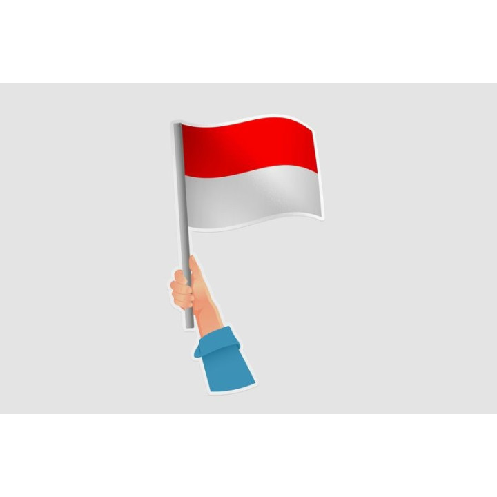 Indonesia Hand Flag Style 6 - DecalsHouse