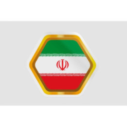 Iran Flag Golden Badge Style 2 - DecalsHouse
