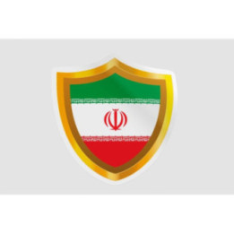 Iran Flag Golden Badge Style 6 - DecalsHouse