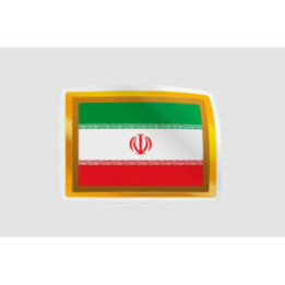 Iran Flag Golden Badge Style 8 - DecalsHouse