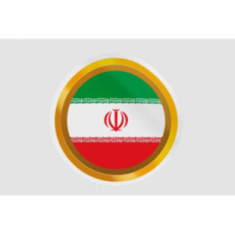 Iran Flag Golden Badge Style 9 - DecalsHouse