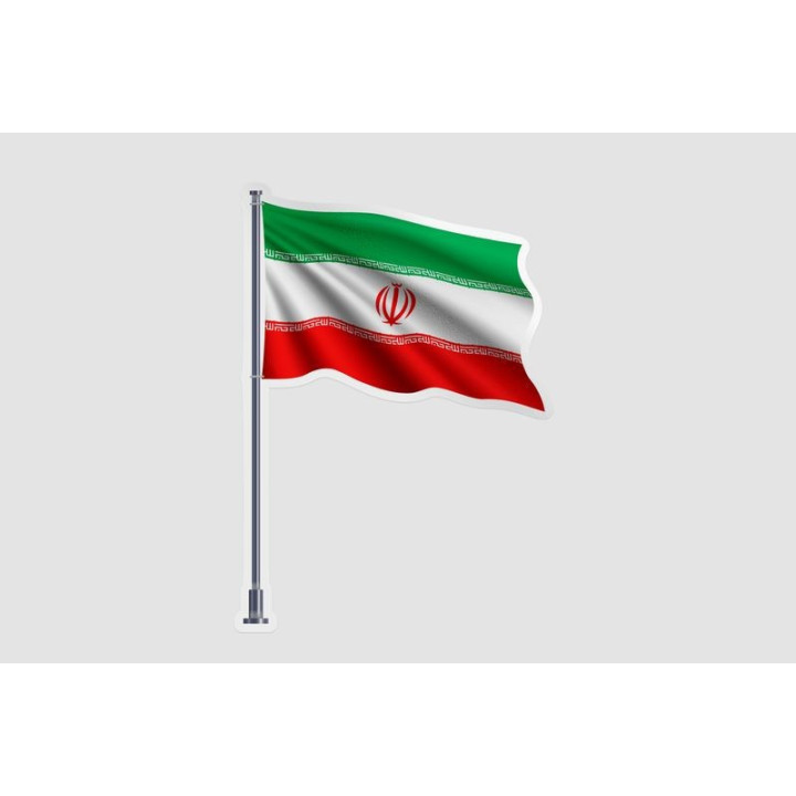 Iran Flag Pole Style 2 - DecalsHouse