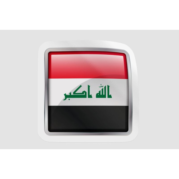 Iraq Flag Bevel Style 4 - DecalsHouse