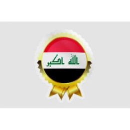 Iraq Flag Golden Badge Style 3 - DecalsHouse