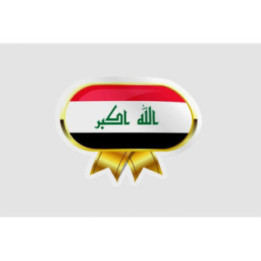 Iraq Flag Golden Badge Style 5 - DecalsHouse