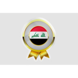 Iraq Flag Golden Badge Style 7 - DecalsHouse