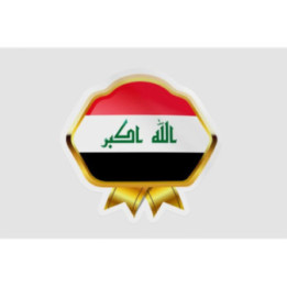 Iraq Flag Golden Badge Style 8 - DecalsHouse