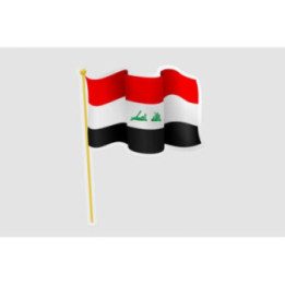 Iraq Flag Pole Style 3 - DecalsHouse