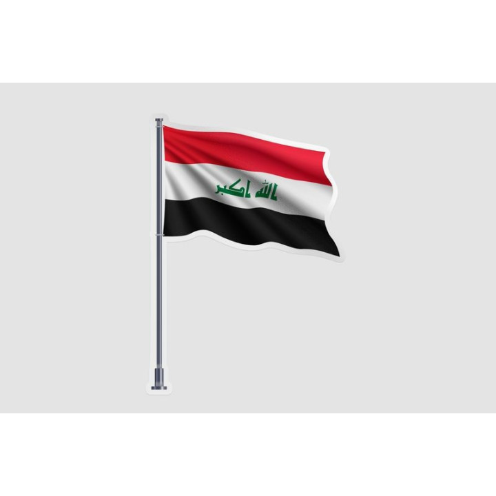 Iraq Flag Pole Style 4 - DecalsHouse