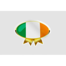 Ireland Flag Golden Badge Style 2 - DecalsHouse