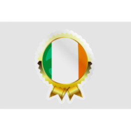 Ireland Flag Golden Badge Style 3 - DecalsHouse