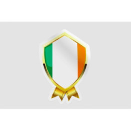 Ireland Flag Golden Badge Style 4 - DecalsHouse