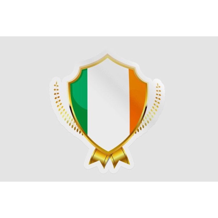Ireland Flag Golden Badge Style 6 - DecalsHouse