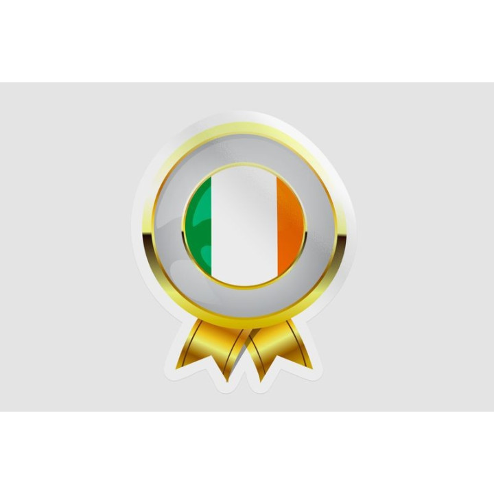 Ireland Flag Golden Badge Style 7 - DecalsHouse
