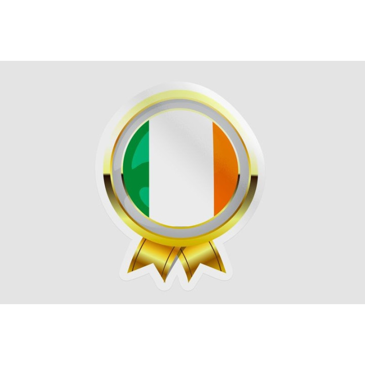 Ireland Flag Golden Badge Style 9 - DecalsHouse