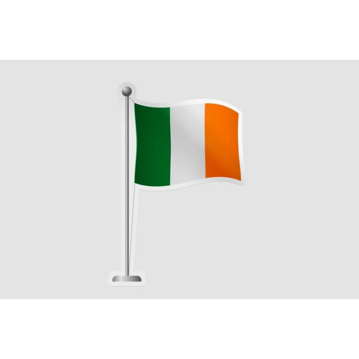 Ireland Flag Pole Style 2 - DecalsHouse